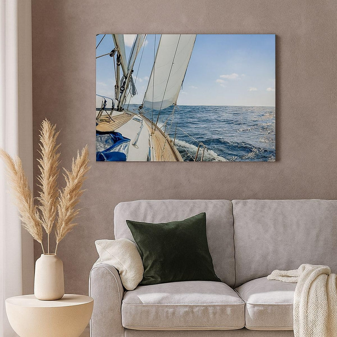 ARTTOR Bilder auf Leinwand Meer Kreuzfahrt Segel Leinwandbild 70x50cm Wandbilder Dekoration Wohnzimm