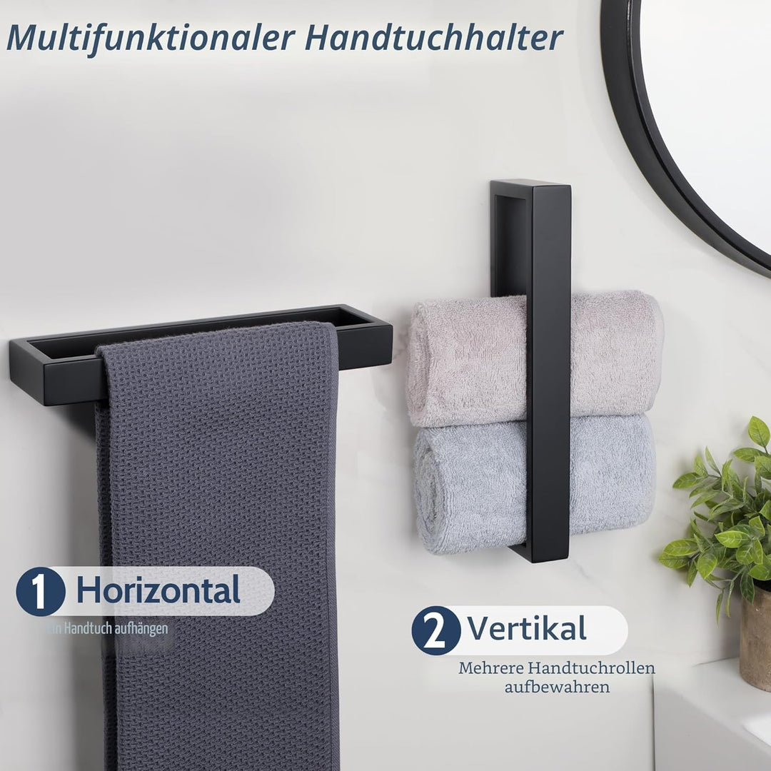 Handtuchhalter Schwarz, SAYAYO Handtuchhalter Bad Handtuchstange Gästehandtuchhalter Wandmontage Ede