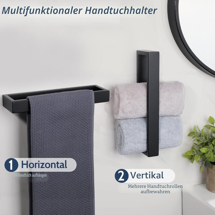 Handtuchhalter Schwarz, SAYAYO Handtuchhalter Bad Handtuchstange Gästehandtuchhalter Wandmontage Ede