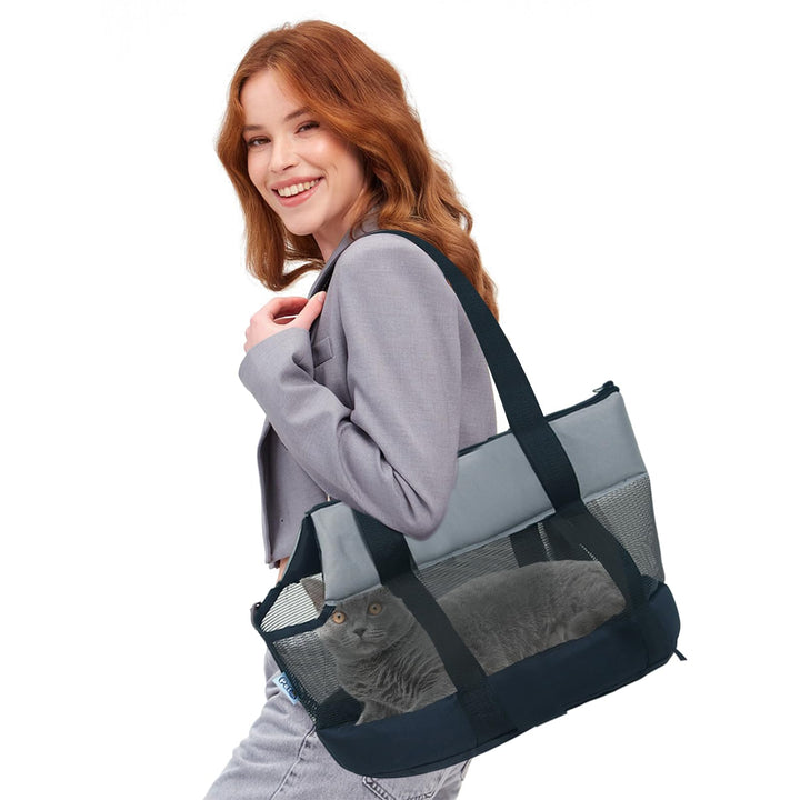 PETCUTE Transporttasche für Kleine Hunde und Katzen,Atmungsaktive Haustiertragetasche,Hundetasche Ka