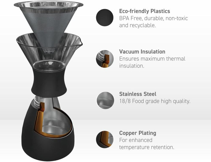 Asobu - Pour Over Filterkaffeebereiter Silber