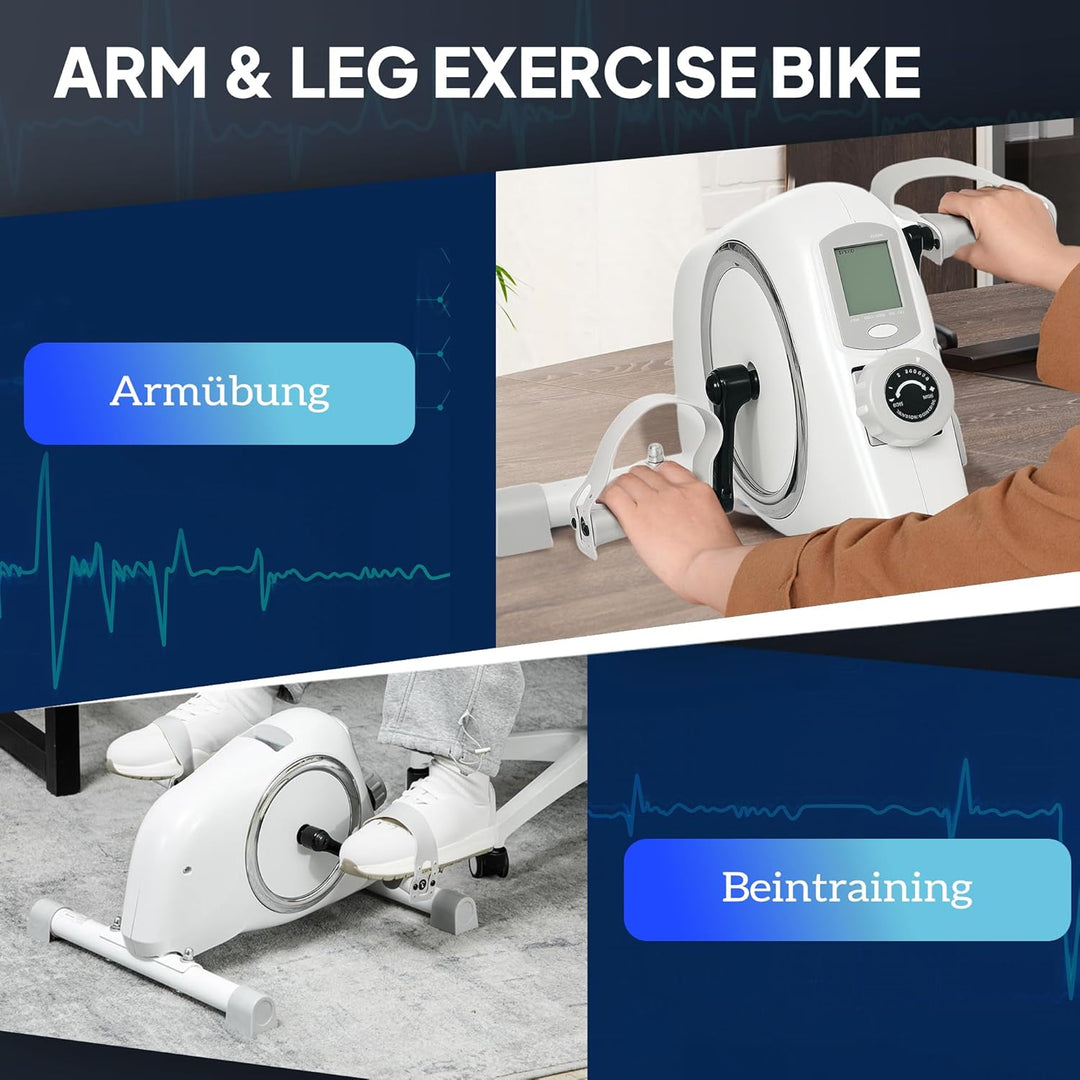 SPORTNOW Pedaltrainer Trainingsgerät mit 8-stufigem Magnetwiderstand & LCD-Display für Senioren Mini