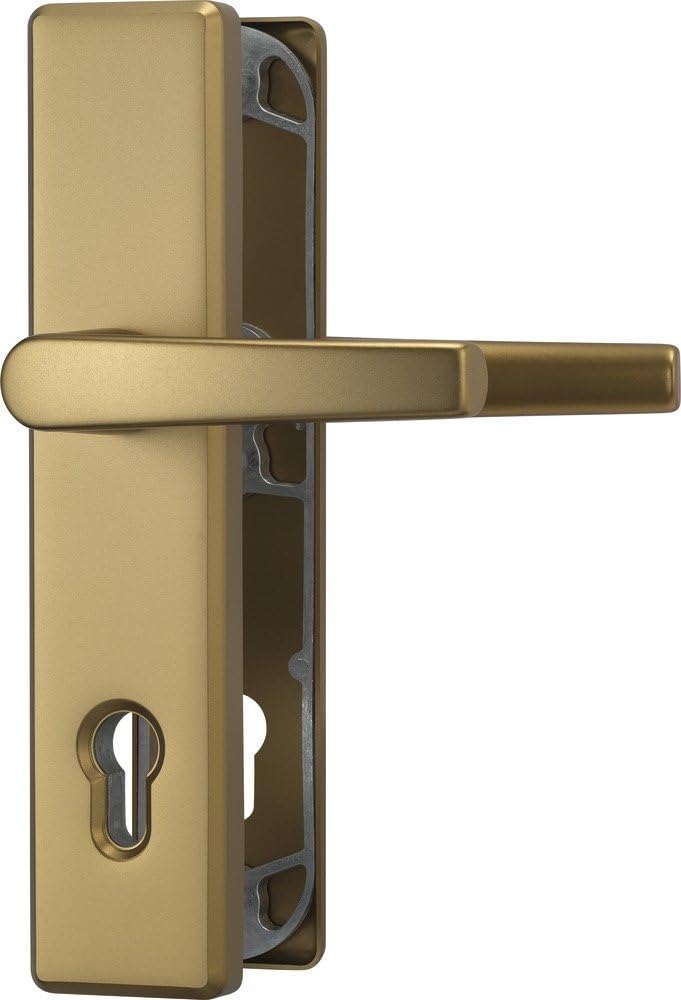 ABUS Tür-Schutzbeschlag HLS214 F4 mit beidseitigem Drücker, 08301 Beidseitig Drücker F4 Bronze, Beid
