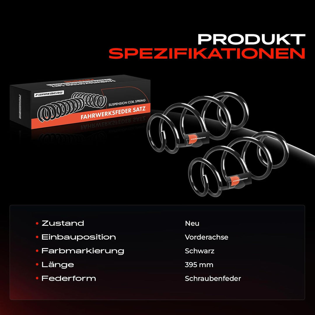 Frankberg 2x Federn Fahrwerksfeder Vorderachse Kompatibel mit W204 C180 C200 C220 C230 C250 C280 S20