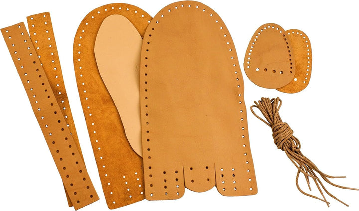 Realeather Crafts Set aus Leder Leathercraft Kit Scout Mokassin Grösse 8/9, braun, Size Size 8/9, Si
