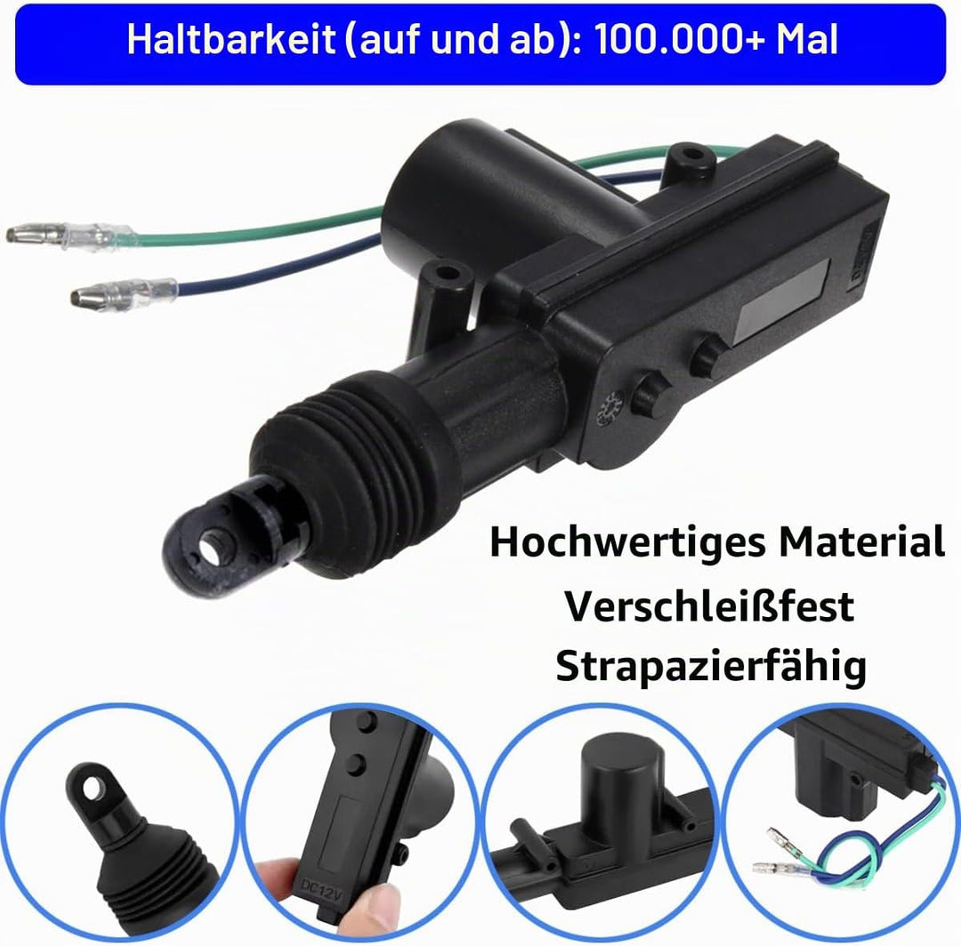 4 Stück KFZ Türschloss Stellantrieb 12V Türschloss Aktuatoren Set Zentrale Tür Verriegelung Stellmot