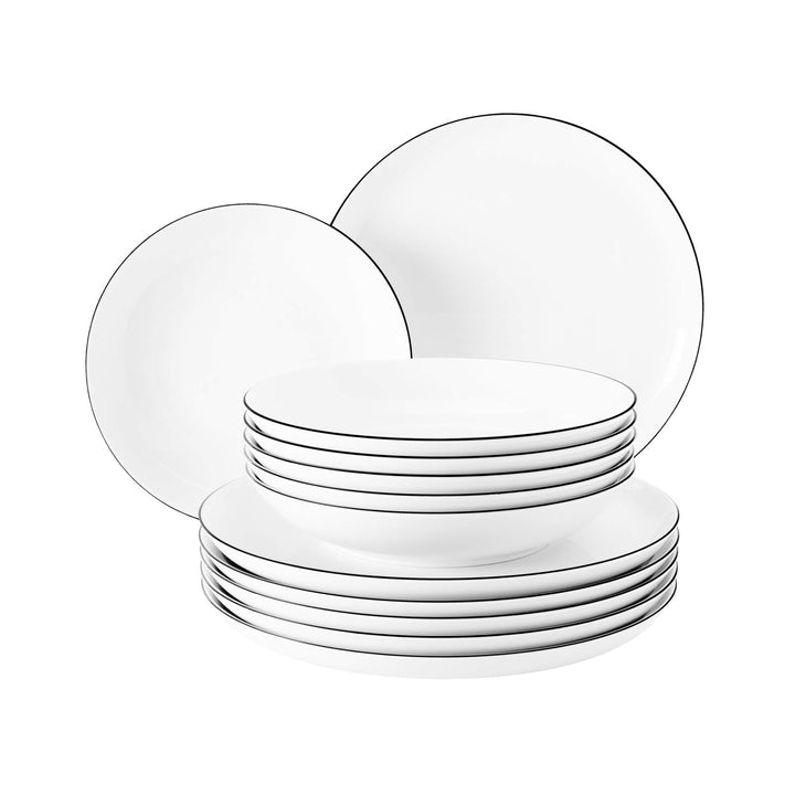 Seltmann Weiden Lido Tafelservice 12-teilig rund rund Black Line [RAB]