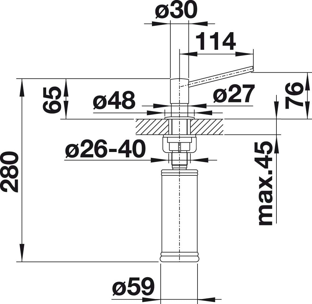 BLANCO TORRE Spülmittelspender Edelstahl finish | Passend zu allen BLANCO-Küchenarmaturen | Bequem v