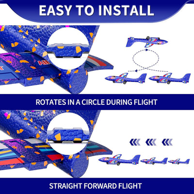 Doloowee 4 IN 1 Airplane Launcher Spielzeug, LED-Schaum Gleiter Flugzeug Katapult, 3 Flugmodi, Outdo