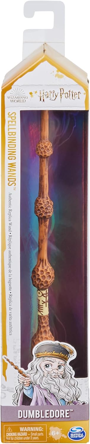 Wizarding World Harry Potter - Authentischer Albus Dumbledore Zauberstab aus Kunststoff mit Zaubersp