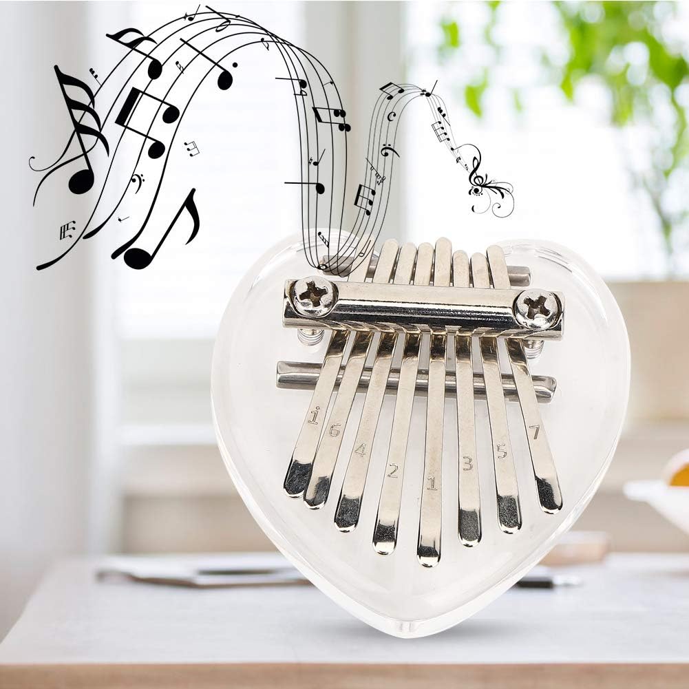 Mini Kalimba Daumenklavier, 8 Keys Kalimba, Mini Tragbares Acryl Daumen Klavier Musikinstrument für