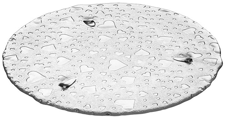 Leonardo Heart Torten-Platte aus Glas, handgefertigter Torten-Teller mit Herzoptik, Glas-Platte für