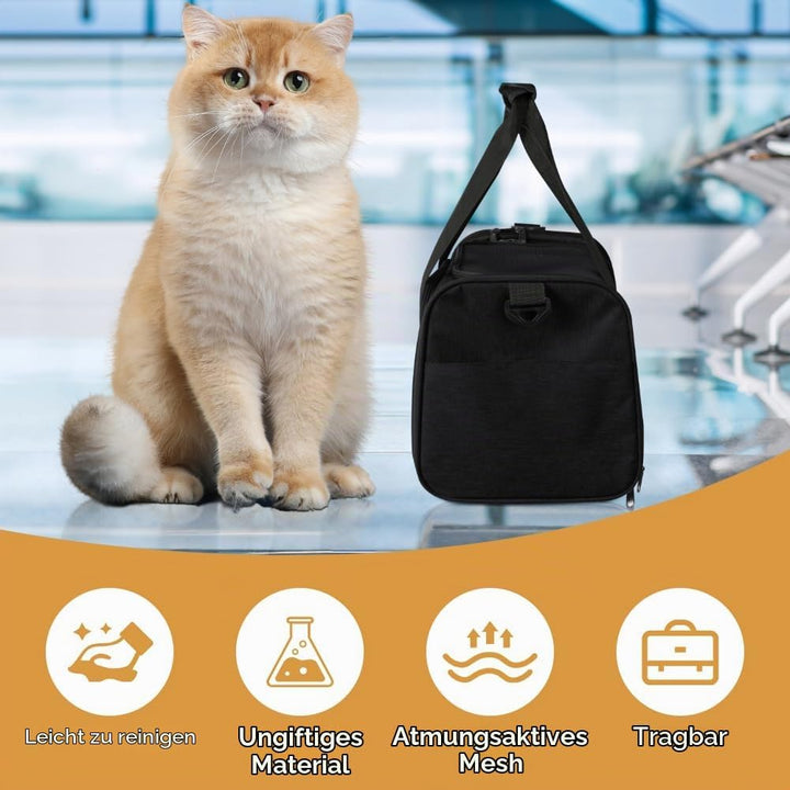 Hundebox faltbar, Hundetransportbox, Transporttasche für Katze Hund für Reise Auto Flugzeug, Leicht