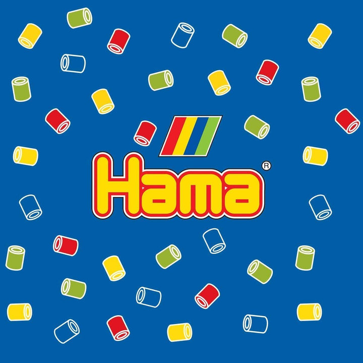 Hama Perlen 3717 Kreativbox Kreise mit ca. 2.400 bunten Midi Bügelperlen mit Durchmesser 5 mm, 3 Sti