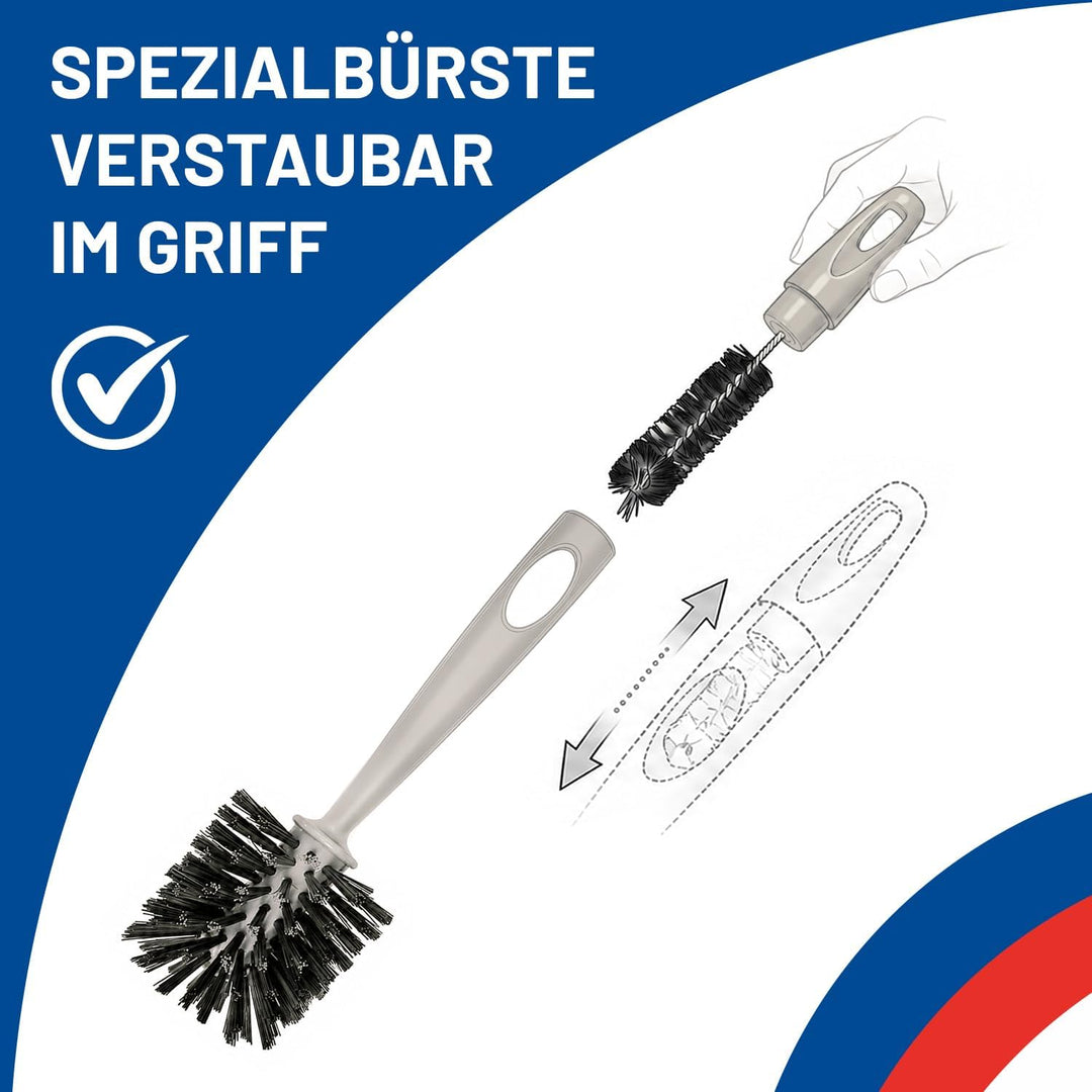 Rival Spülbürsten 4er Set mit integrierter Bürste für Mixmesser - 2 in 1 Reinigungsbürste für Thermo