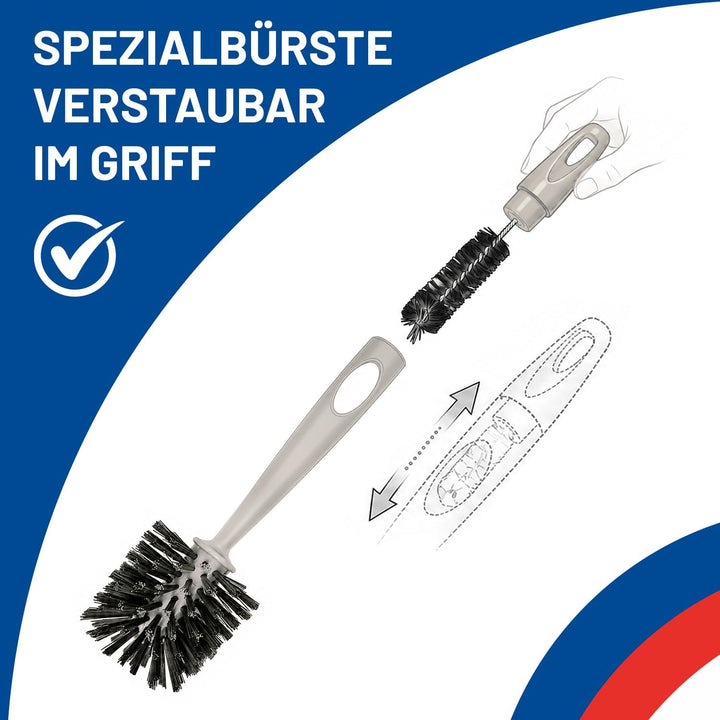 Rival Spülbürsten 4er Set mit integrierter Bürste für Mixmesser - 2 in 1 Reinigungsbürste für Thermo