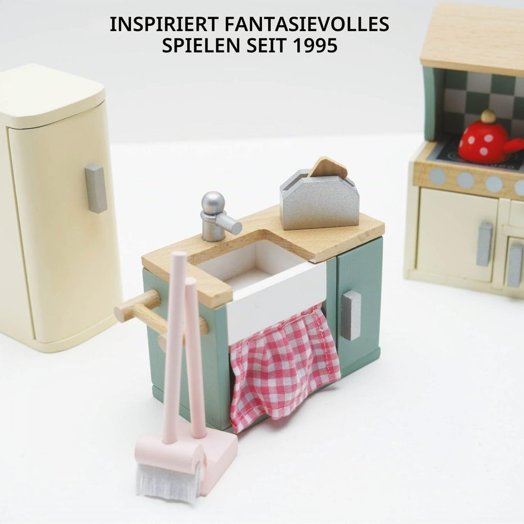 Le Toy Van – Daisylane Küche aus Holz für Puppenhaus-Zubehörset für Puppenhäuser | Puppenhaus-Möbels