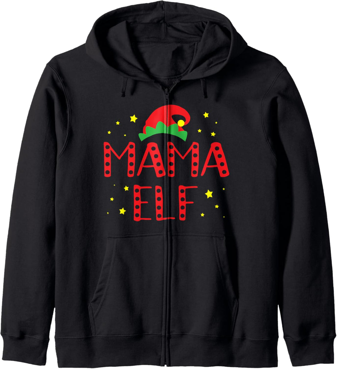 Cute Mama Elf Christmas Elf Hat With Stars Kapuzenjacke