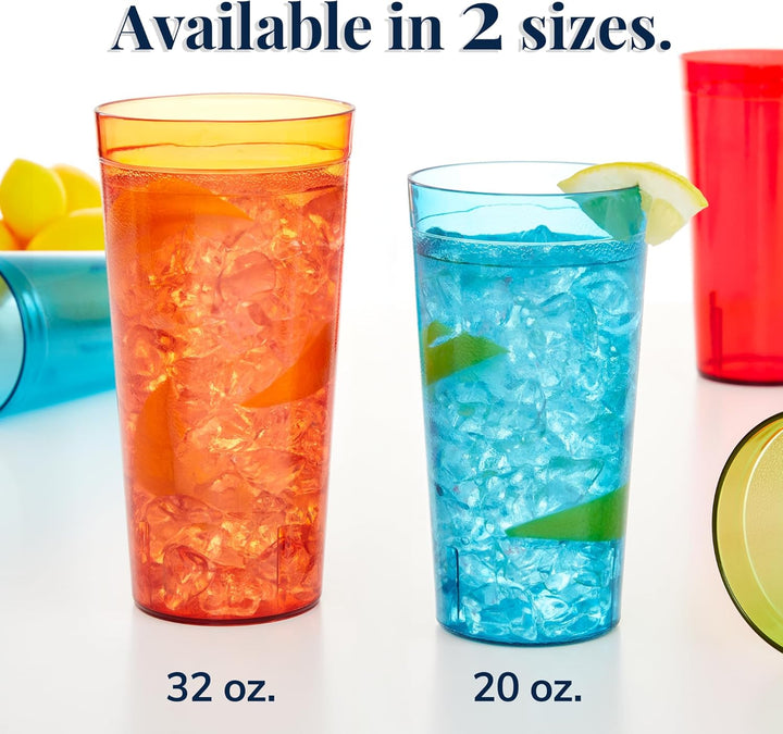 US Acrylic Café Trinkbecher aus Kunststoff, stapelbar, 590 ml, in 4, 16 Trinkbecher, wiederverwendba