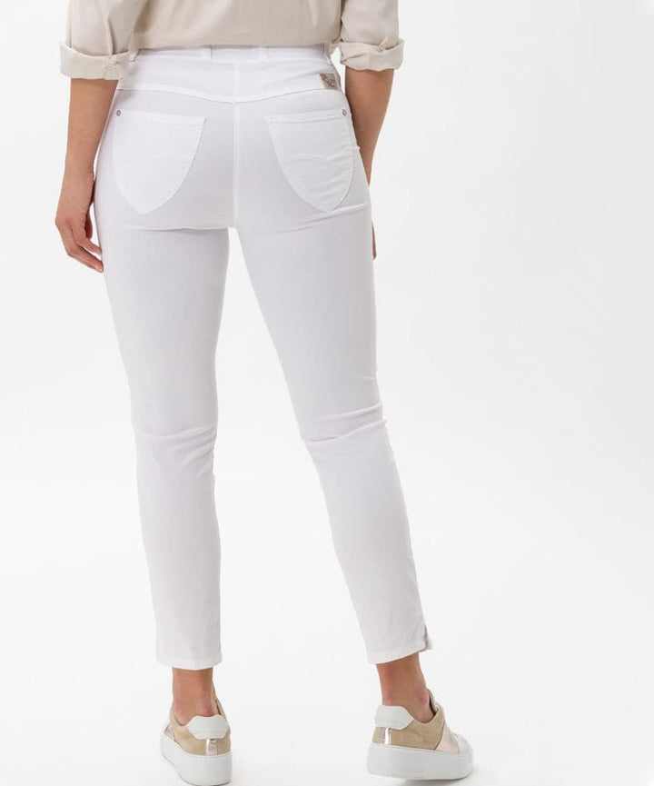 Damen Style Lavina Verkürzt Rundum Schlupf Light Summer Cotton Hose 32W / 32L Weiss, 32W / 32L Wei&#