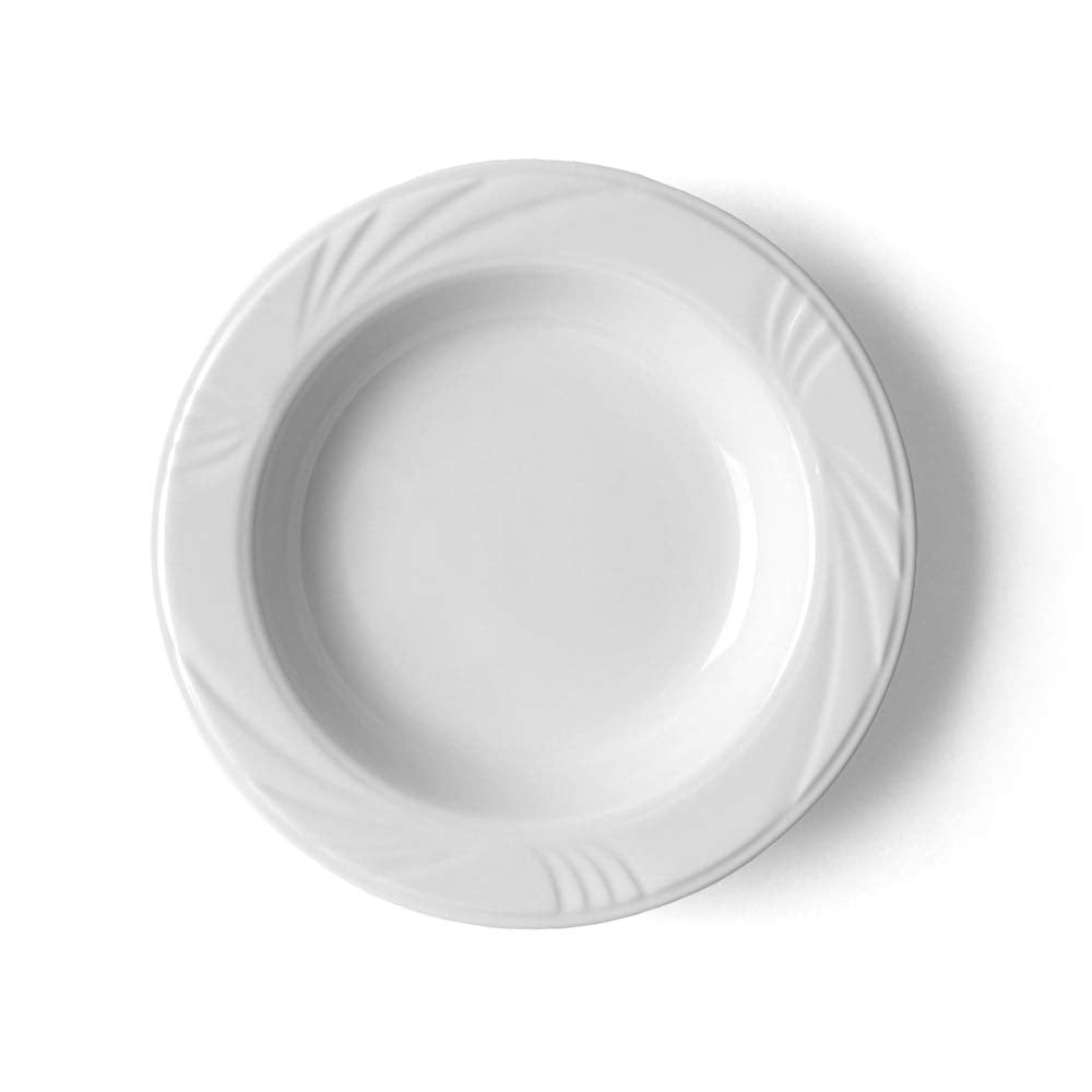 Holst Porzellan LUB 123 Porzellan Teller tief 22,5 cm mit Relief Lubin, 0,36 l, 6 Einheiten Modern,
