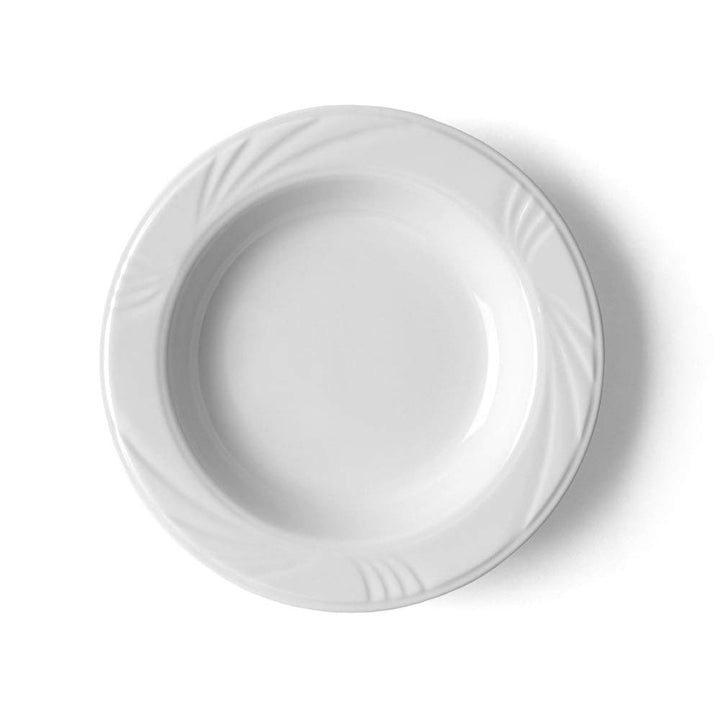 Holst Porzellan LUB 123 Porzellan Teller tief 22,5 cm mit Relief Lubin, 0,36 l, 6 Einheiten Modern,