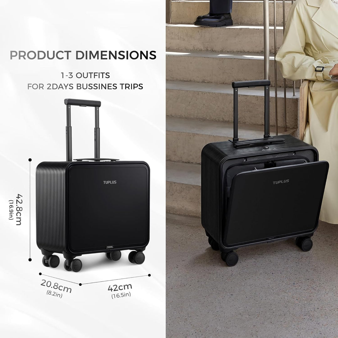 TUPLUS Koffer Aluminium Trolley Rollkoffer mit 4 Rollen Reisekoffer Handgepäck Hartschalenkoffer mit
