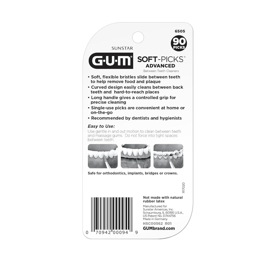 GUM - 6505R Soft-Picks Advanced Dental Picks, 90 Stück 90 Count, 90 Count