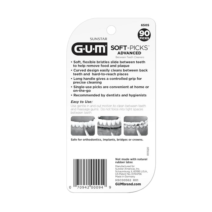 GUM - 6505R Soft-Picks Advanced Dental Picks, 90 Stück 90 Count, 90 Count