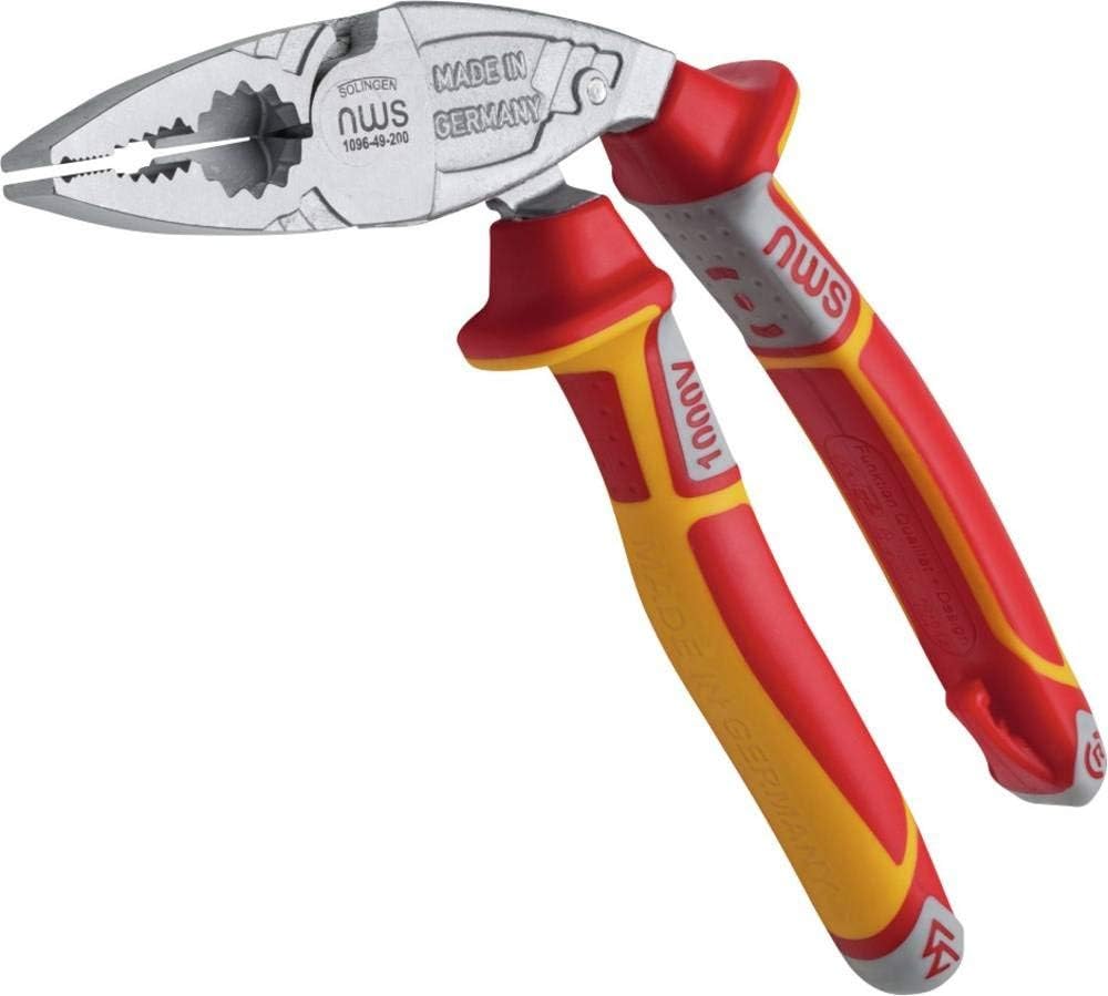 NWS Ergonomische Kraft-Kombinationszange ErgoCombi auf SB-Karte 1096-49-VDE-200-SB, Für Halte-, Grei