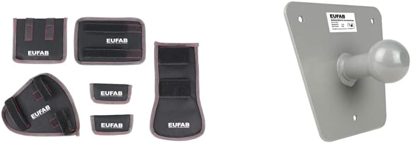 EUFAB 11242 Fahrradtransportschutz-Set, Rahmenschhutz, 6-teilig & 16412 Wandhalterung, passend nur f