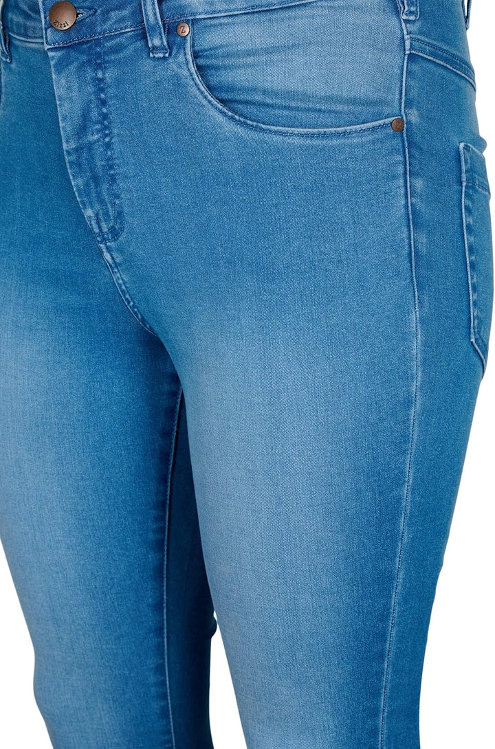 Zizzi Damen Grosse Grössen Amy Jeans Hohe Taille Slim Gr 56W / 32L Light Blue, 56W / 32L Light Blue