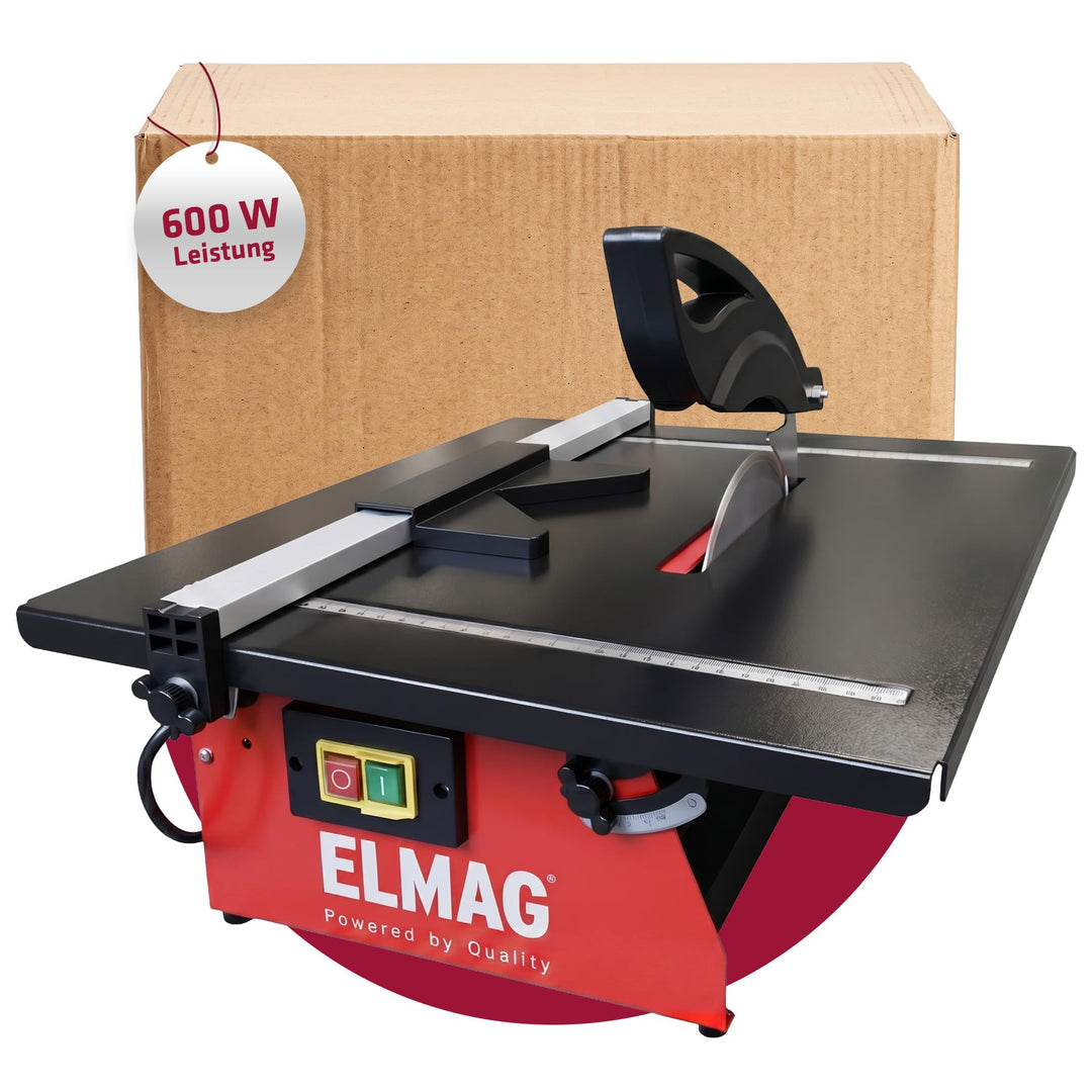 ELMAG Fliesenschneidmaschine KING 180 | Diamantscheibe Ø180 mm | 0–45° Gehrung | Nassschnitt | 0,6 k