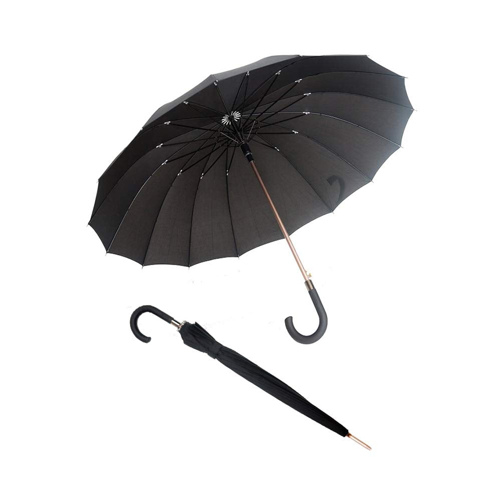 Smati Parapluie long noir automatique - Gentleman 16 baleines fibre de verre Susino Regenschirm, 92