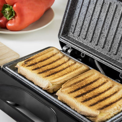 Cecotec Toast Grillfläche.Sandwichmaker mit Antihaftbeschichtung, Kapazität für 2 Sandwiches, Grillf