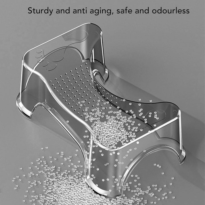 Toilettenhocker, Stabiler, Rutschfester, Verdickter Toilettenhocker für das Büro (transparentes Grau