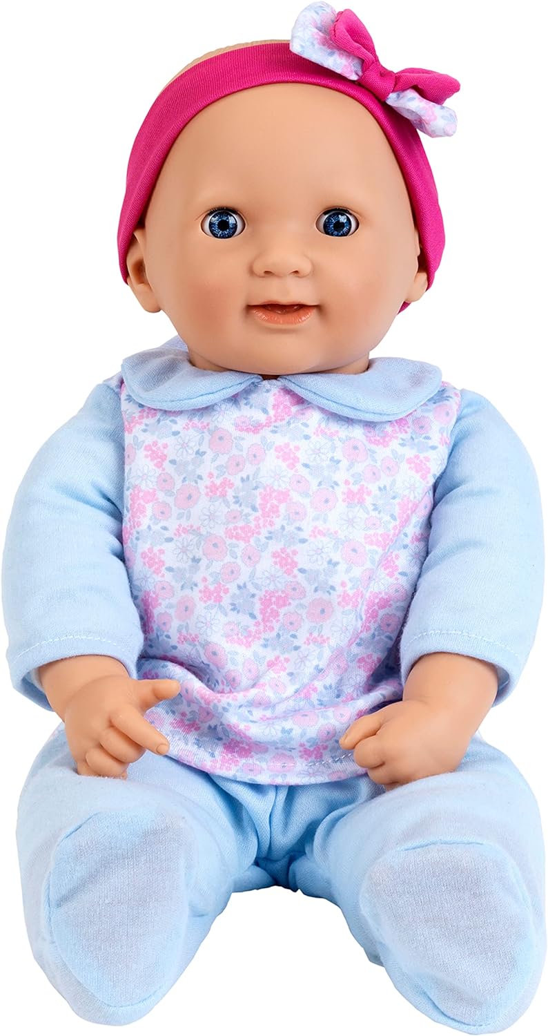 Theo Klein 1717 Baby Coralie interaktive Baby-Puppe | Mit 30 lebensechten Funktionen, Fläschchen und