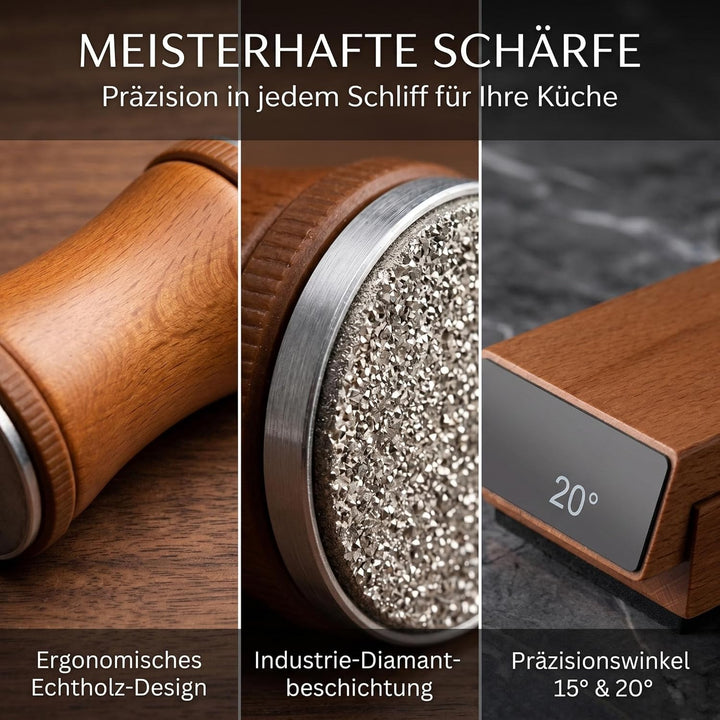2 Rollschleifer Messerschärfer Küchenmesserschärfer für Diamantschärfstein zum Schärfen von Professi