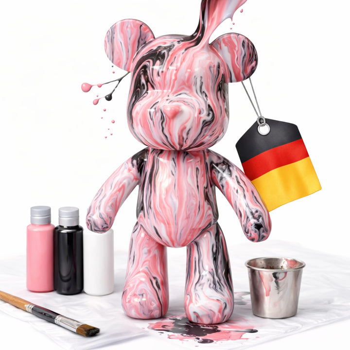 Worldwide DIY Bär zum Bemalen – Kreatives Mal-Set für Erwachsene &amp; Kinder | Bärenfigur inkl. 3 Farbe