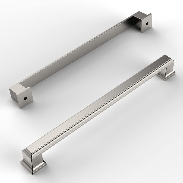 Amerdeco 6 Stück Möbelgriffe Gebürsteter Nickel 192mm Lochabstand Schubladen Griffe für Küchenschrän