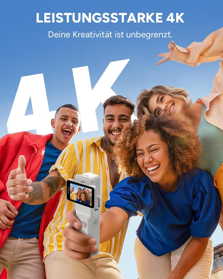SJCAM C400 Vlogging Camera 4K Videokamera,256GB,7 Stunden Akku und 6 Achsen Bildstabilisierung,Vlog