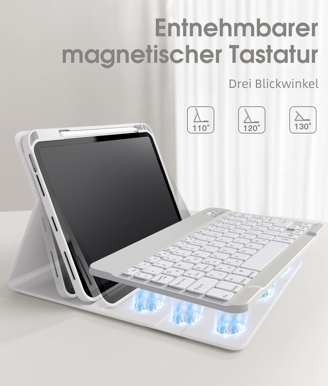 Vobafe Hülle mit Tastatur für iPad A16 11 Generation 2025/10 Gen 2022 10,9", Air 11 Zoll M4 2026/M3/