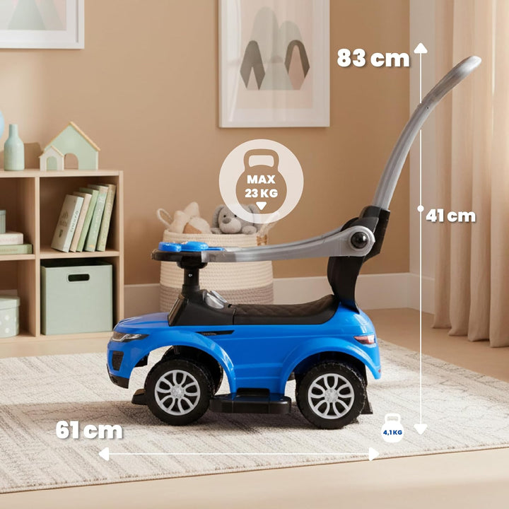4in1 Kinderauto Rutschauto ab 2 Jahre und Schiebeauto mit Hupe und Musik, Rutschauto mit Stauraum un