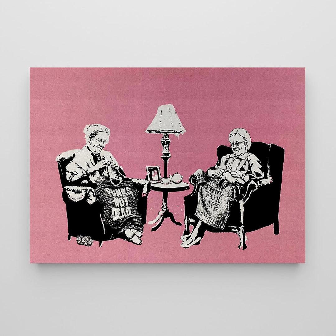 Giallobus - Gemälde - Banksy - - Standardleinwand - 100x70-24 - Nonne - Bereit zum Aufhängen - Moder