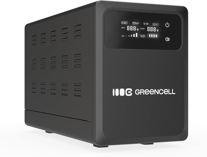 Green Cell USV 1200W 2000VA PowerCore, Notstromversorgung mit LCD Display, AVR UPS mit Reiner Sinusw