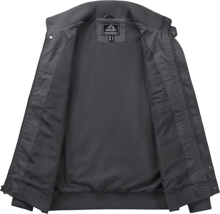MAGCOMSEN Herren Übergangsjacke Cargo Outdoorjacke Winddicht Frühling Jacke Militär Armee Fliegerjac