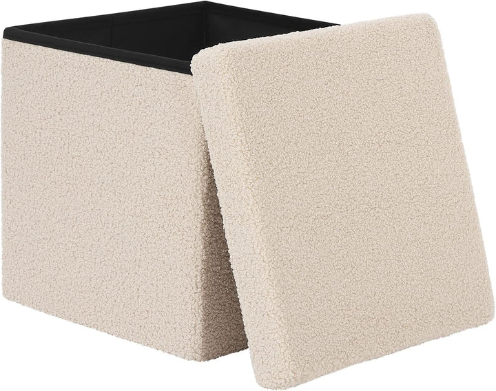 eSituro Sitzhocker mit Stauraum, Faltbarer Hocker, Fusshocker, Polsterhocker, Aufbewahrungsbox Sitzw