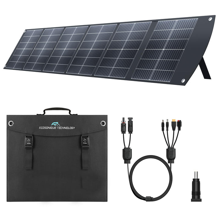 Ecosonique 200W Tragbares SolarPanel, Faltbar Solarmodul mit Kickstand, USB-C PD3.0 & USB-A QC3.0, M