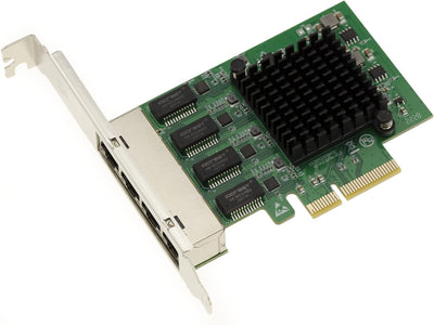 KALEA-INFORMATIQUE PCIe x4 Netzwerk-Controller-Karte mit 4 RJ45 Gigabit Ethernet 10 100 1000 Mbps LA