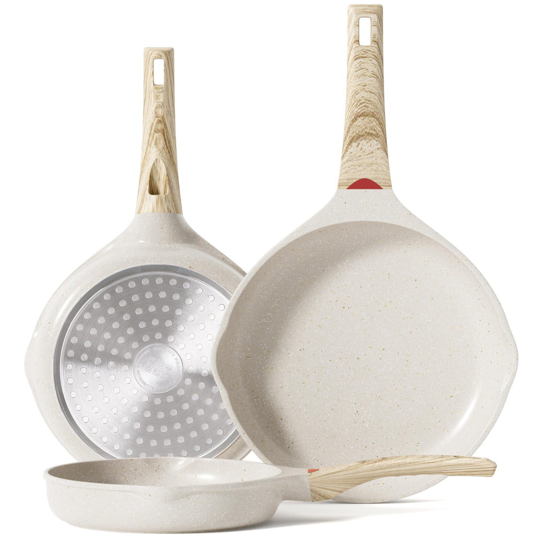 RIOVARM Induktion Bratpfannen Set Antihaft Pfannenset 20 cm 24 cm 28 cm Granit Omelett Pfanne ohne P